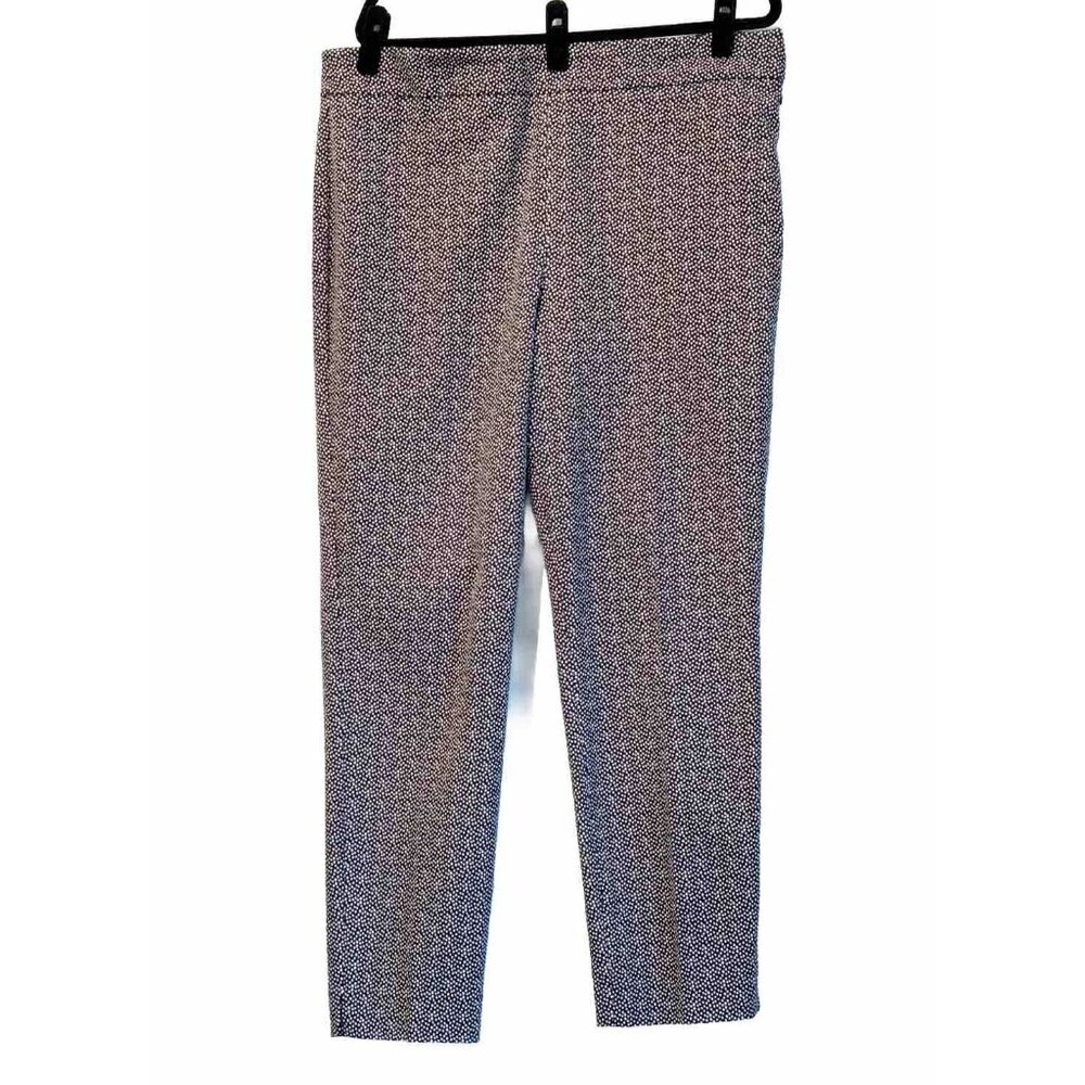 Talbots Chatham Ankle Pants Navy Blue Polka Dot Size 16 High Rise Casual Office